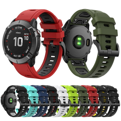 For Amazfit Falcon 22mm Two-Color Silicone Quick-Release Metal Buckle Watch Band(Red+Black) - Watch Bands by buy2fix | Online Shopping UK | buy2fix