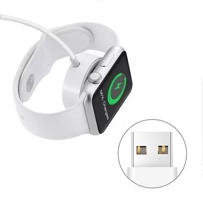 1m USB Magnetic Fast Charger Charging Cable for Watch Apple Series Ultra/8/7/6/SE/SE2/5/4/3/2(White) - Charger / Holder by buy2fix | Online Shopping UK | buy2fix