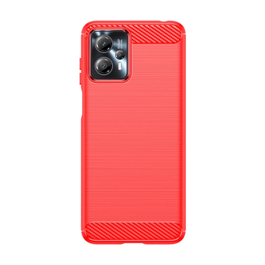 For Motorola Moto G13 Brushed Texture Carbon Fiber TPU Phone Case(Red)