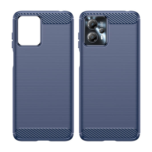 For Motorola Moto G23 Brushed Texture Carbon Fiber TPU Phone Case(Blue) - Motorola Cases by buy2fix | Online Shopping UK | buy2fix