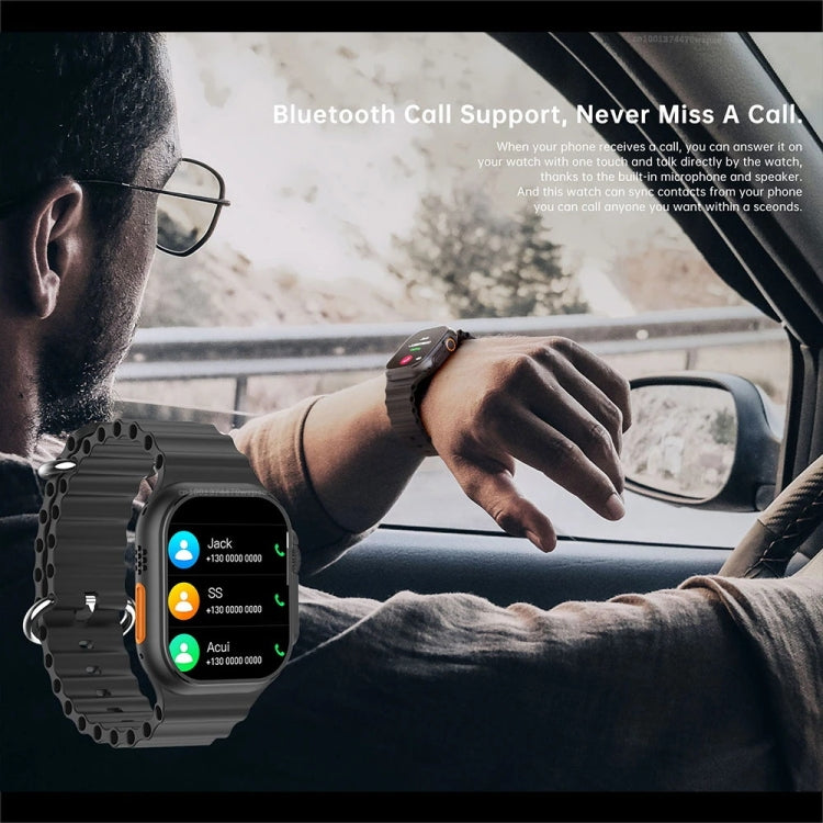 W800 Ultra 2.02 inch Color Screen Smart Watch,Support Heart Rate Monitoring / Blood Pressure Monitoring(Black) by buy2fix
