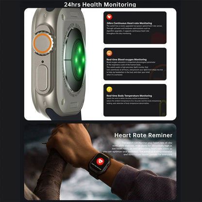 W800 Ultra 2.02 inch Color Screen Smart Watch,Support Heart Rate Monitoring / Blood Pressure Monitoring(Black) by buy2fix