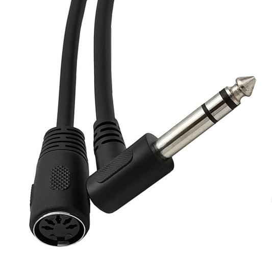 JUNSUNMAY 6.35mm 1/4 inch Male to Female 5 Pin MIDI Audio Stero Adapter, Cable Length: 20cm - Microphone Audio Cable & Connector by JUNSUNMAY | Online Shopping UK | buy2fix