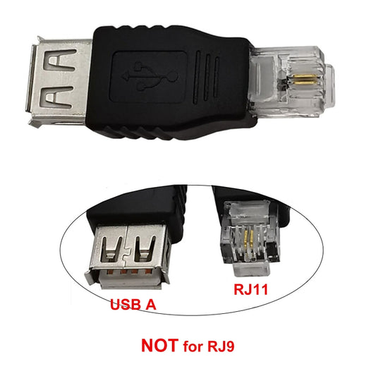 JUNSUNMAY USB Femal to Male RJ11 6P2C Adapter Converter - Modem by JUNSUNMAY | Online Shopping UK | buy2fix