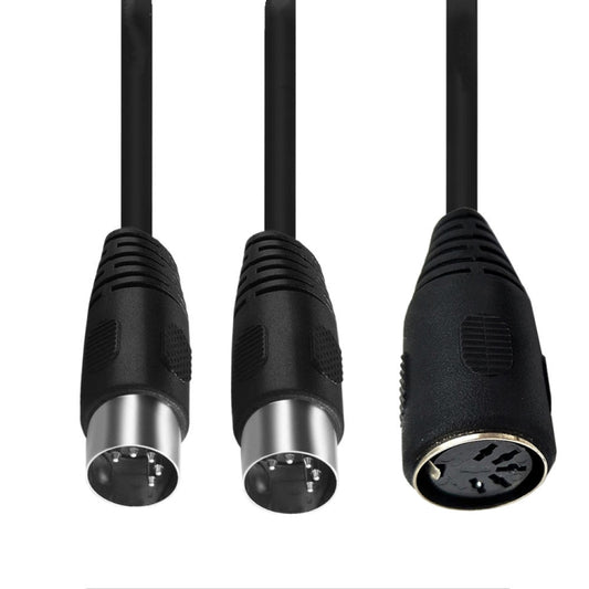 JUNSUNMAY MIDI 2 in 1 Din 5 Pin Male to Dual 2 Pin Female Cable Adapter, Cable Length: 50cm - Microphone Audio Cable & Connector by JUNSUNMAY | Online Shopping UK | buy2fix