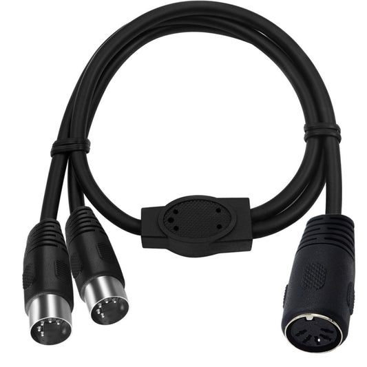 JUNSUNMAY MIDI 2 in 1 Din 5 Pin Male to Dual 2 Pin Female Cable Adapter, Cable Length: 50cm - Microphone Audio Cable & Connector by JUNSUNMAY | Online Shopping UK | buy2fix