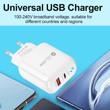 PD04 Type-C + USB Mobile Phone Charger with USB to Type-C Cable, EU Plug(Black) by buy2fix