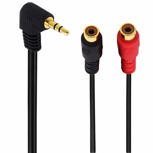 JUNSUNMAY 3.5mm Male Elbow to Dual RCA Stereo Audio Cable Adapter 20cm - Audio Adapter by JUNSUNMAY | Online Shopping UK | buy2fix