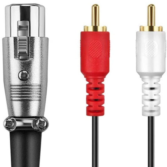 JUNSUNMAY 2 RCA Male to XLR Female Stereo Audio Cable, Cable Length:0.15m - RCA Cable by JUNSUNMAY | Online Shopping UK | buy2fix