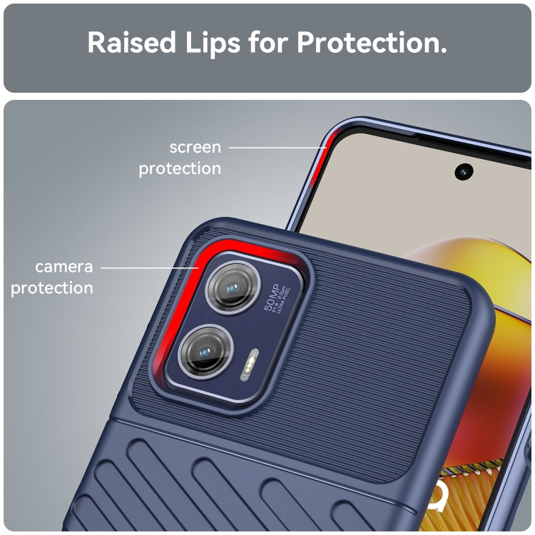 For Motorola Moto G73 Thunderbolt Shockproof TPU Protective Soft Phone Case(Blue) - Motorola Cases by buy2fix | Online Shopping UK | buy2fix