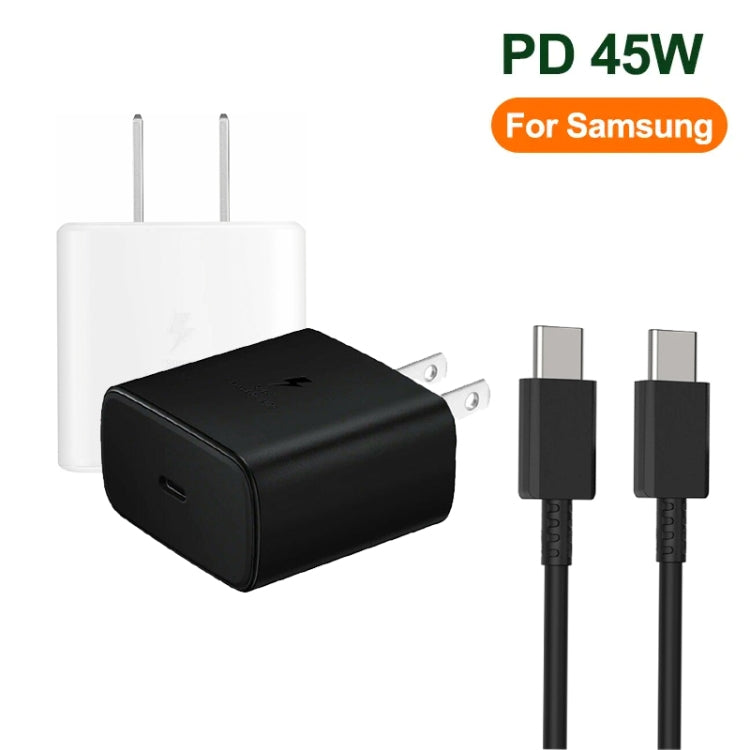 M135 45W USB-C / Type-C Port Fast Charger with 5A Type-C to Type-C Cable, US Plug(Black) by buy2fix
