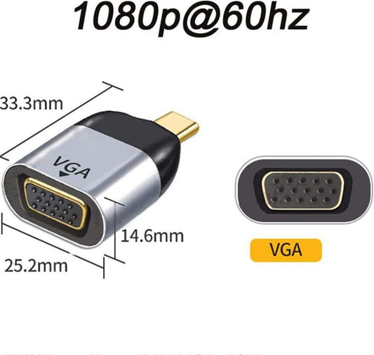 USB-C Male to VGA Female Adapter Converter - Cable & Adapters by buy2fix | Online Shopping UK | buy2fix