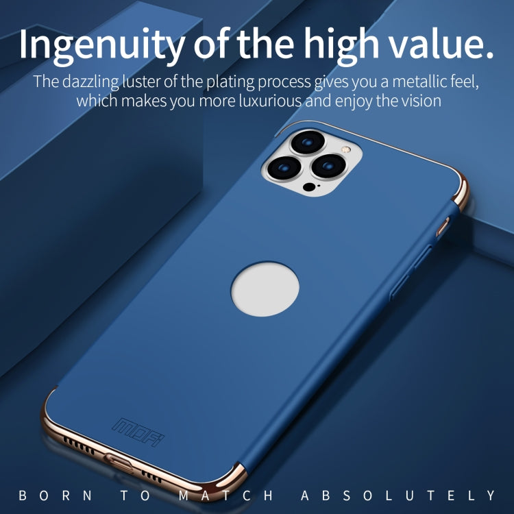 For iPhone 14 Pro MOFI Yatun Series 3 in 1 Stitching PC Phone Case(Blue) - iPhone 14 Pro Cases by MOFI | Online Shopping UK | buy2fix