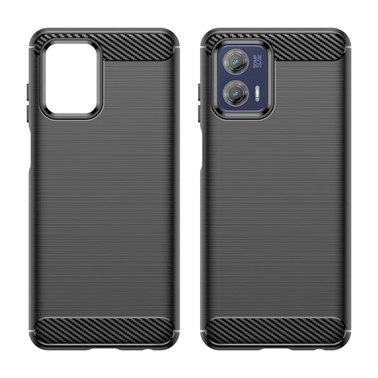 For Motorola Moto G73 Brushed Texture Carbon Fiber TPU Phone Case(Black) - Motorola Cases by buy2fix | Online Shopping UK | buy2fix