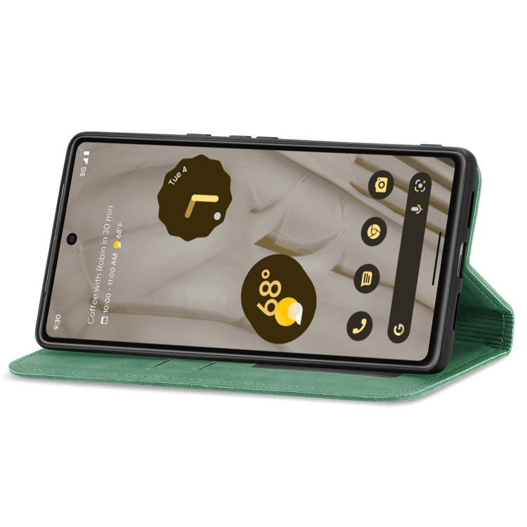 For Google Pixel 7A Retro Skin Feel Magnetic Flip Leather Phone Case(Green) by buy2fix