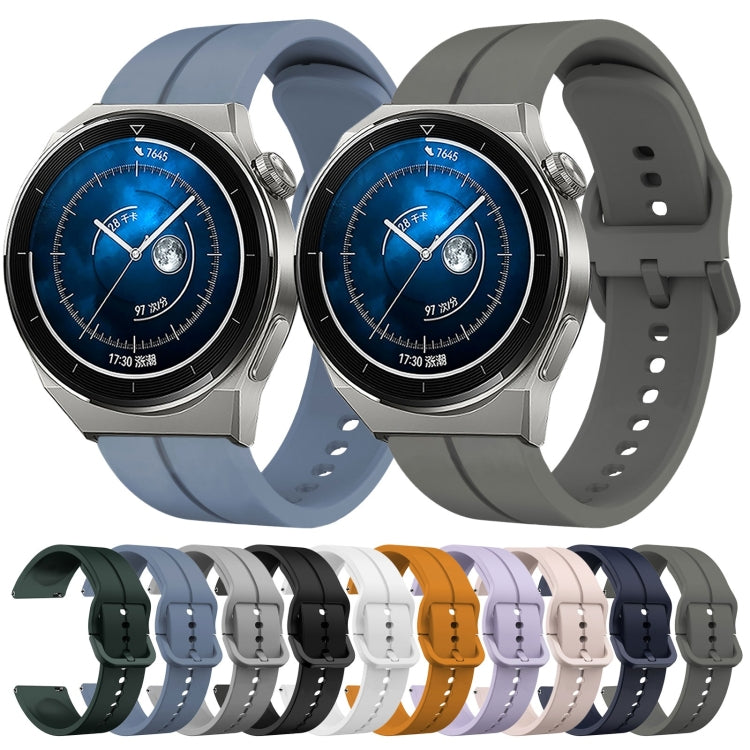 For Huawei Watch GT3 Pro 43mm 20mm Loop Silicone Watch Band(Black) by buy2fix