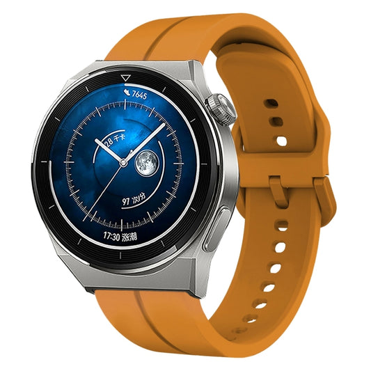 For Huawei Watch GT3 Pro 46mm 22mm Loop Silicone Watch Band(Amber Yellow) - Watch Bands by buy2fix | Online Shopping UK | buy2fix