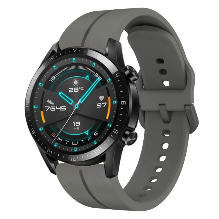 For Huawei GT2 46mm 22mm Loop Silicone Watch Band(Dark Grey) by buy2fix