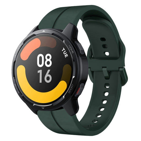 For Xiaomi MI Watch S1 Active 22mm Loop Silicone Watch Band(Dark Green) - Watch Bands by buy2fix | Online Shopping UK | buy2fix