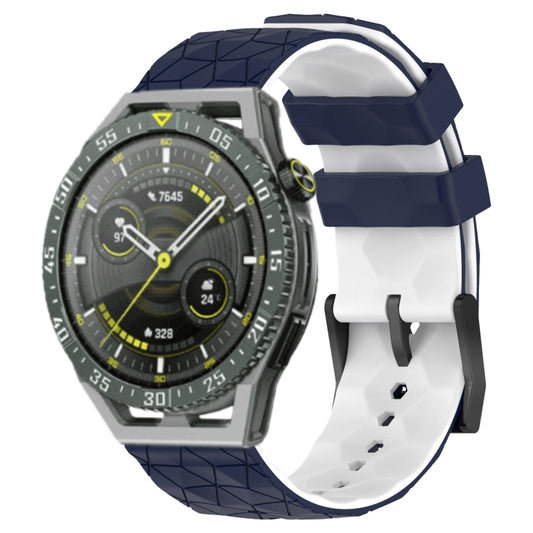 For Huawei Watch GT 3 SE 22mm Football Pattern Two-Color Silicone Watch Band(Midnight Blue + White) - Watch Bands by buy2fix | Online Shopping UK | buy2fix