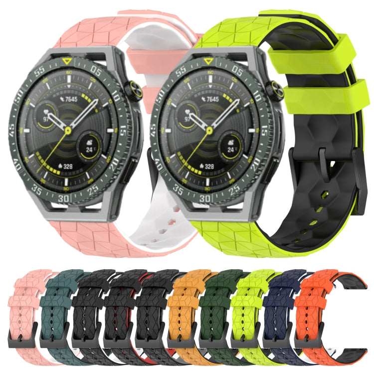 For Huawei Watch GT 3 SE 22mm Football Pattern Two-Color Silicone Watch Band(Black+Grey) by buy2fix