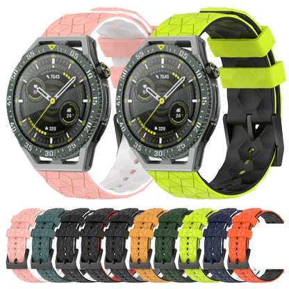 For Huawei Watch GT 3 SE 22mm Football Pattern Two-Color Silicone Watch Band(Black+Grey) by buy2fix