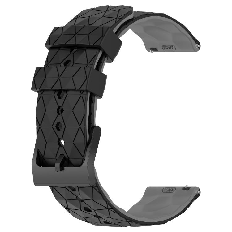 For Xiaomi MI Watch S1 Active 22mm Football Pattern Two-Color Silicone Watch Band(Black+Grey) - Watch Bands by buy2fix | Online Shopping UK | buy2fix