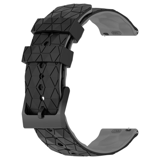 For Xiaomi MI Watch S1 Active 22mm Football Pattern Two-Color Silicone Watch Band(Black+Grey) - Watch Bands by buy2fix | Online Shopping UK | buy2fix