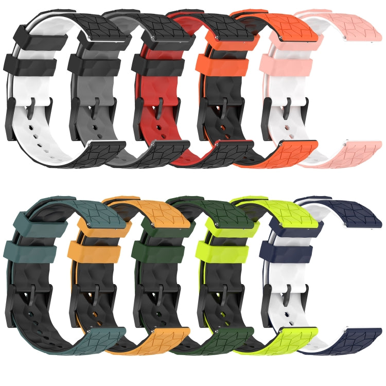 For Xiaomi MI Watch S1 Active 22mm Football Pattern Two-Color Silicone Watch Band(Black+Grey) - Watch Bands by buy2fix | Online Shopping UK | buy2fix