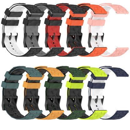 For Xiaomi MI Watch S1 Active 22mm Football Pattern Two-Color Silicone Watch Band(Black+Grey) - Watch Bands by buy2fix | Online Shopping UK | buy2fix