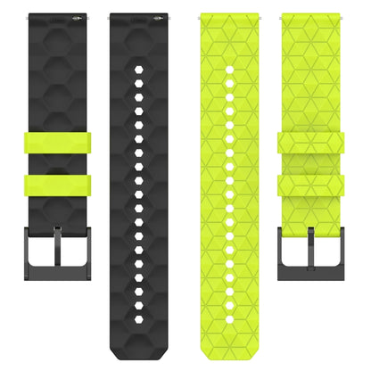 For Xiaomi MI Watch S1 Active 22mm Football Pattern Two-Color Silicone Watch Band(Black+Grey) - Watch Bands by buy2fix | Online Shopping UK | buy2fix