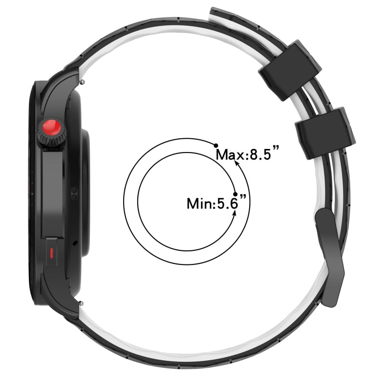 For Xiaomi MI Watch S1 Active 22mm Football Pattern Two-Color Silicone Watch Band(Black+Grey) - Watch Bands by buy2fix | Online Shopping UK | buy2fix