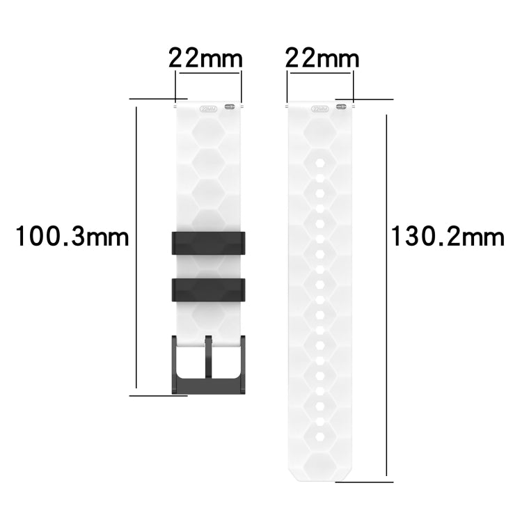 For Xiaomi MI Watch S1 Active 22mm Football Pattern Two-Color Silicone Watch Band(Black+Grey) - Watch Bands by buy2fix | Online Shopping UK | buy2fix