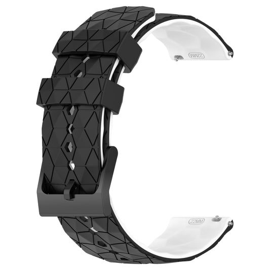 For Amazfit GTR 4 Pro 22mm Football Texture Two-Color Silicone Watch Band(Black+White) - Watch Bands by buy2fix | Online Shopping UK | buy2fix
