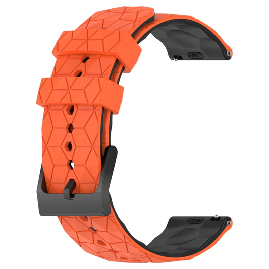 For Amazfit GTS 2 Mini 20mm Football Texture Two-Color Silicone Watch Band(Orange+Black) - Watch Bands by buy2fix | Online Shopping UK | buy2fix