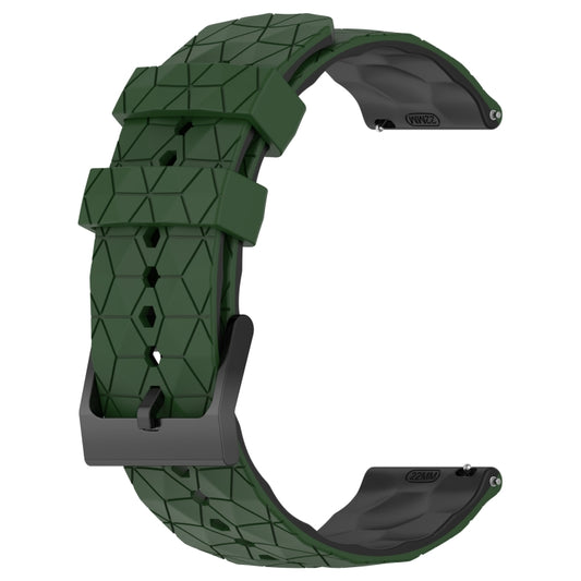 For Amazfit GTS 2 20mm Football Texture Two-Color Silicone Watch Band(Armygreen+Black) - Watch Bands by buy2fix | Online Shopping UK | buy2fix