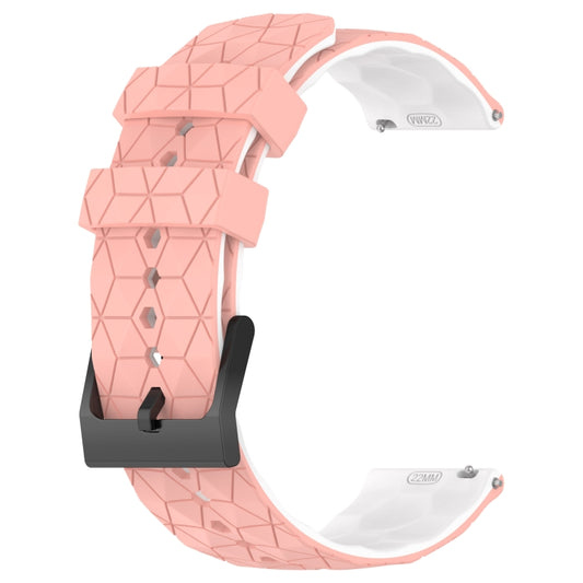 For Garmin Venu 2 Plus 20mm Football Pattern Two-Color Silicone Watch Band(Pink+White) - Watch Bands by buy2fix | Online Shopping UK | buy2fix
