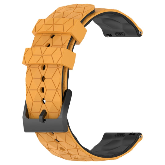 For Samsung Galaxy Watch 5 Pro 45mm 20mm Football Pattern Two-Color Silicone Watch Band(Yellow+Black) - Watch Bands by buy2fix | Online Shopping UK | buy2fix