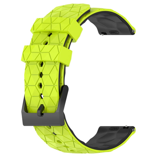 For Samsung Galaxy Watch 5 Pro 45mm 20mm Football Pattern Two-Color Silicone Watch Band(Lime Green + Black) - Watch Bands by buy2fix | Online Shopping UK | buy2fix