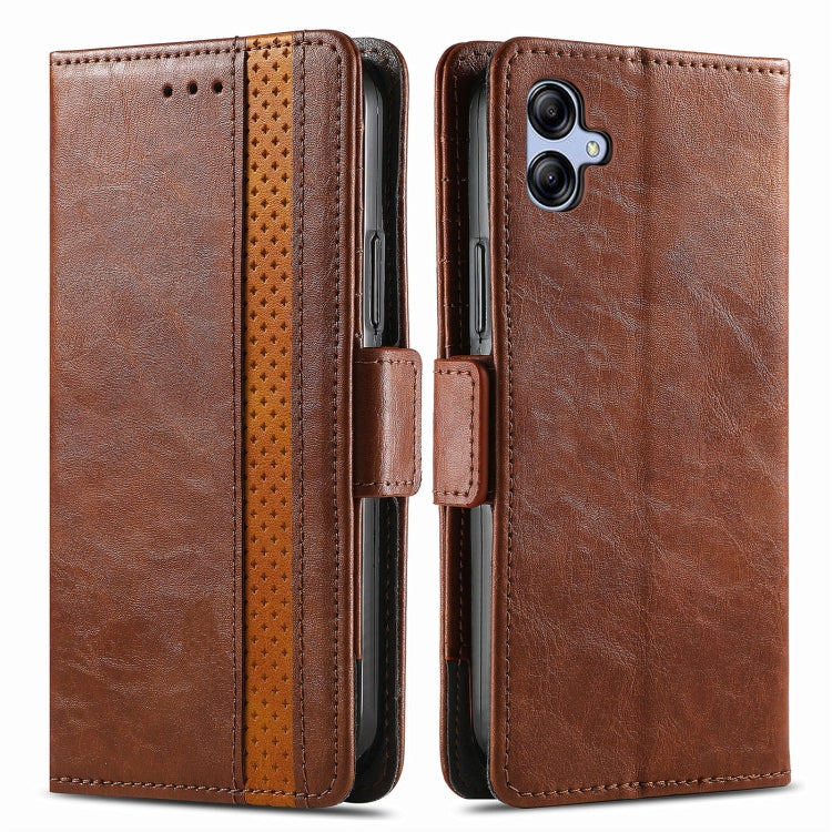 For Samsung Galaxy A04e CaseNeo Splicing Dual Magnetic Buckle Leather Phone Case(Brown) by buy2fix