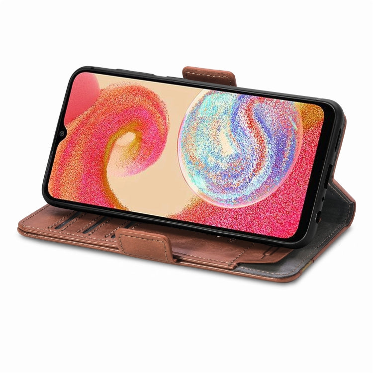 For Samsung Galaxy A04e CaseNeo Splicing Dual Magnetic Buckle Leather Phone Case(Brown) by buy2fix