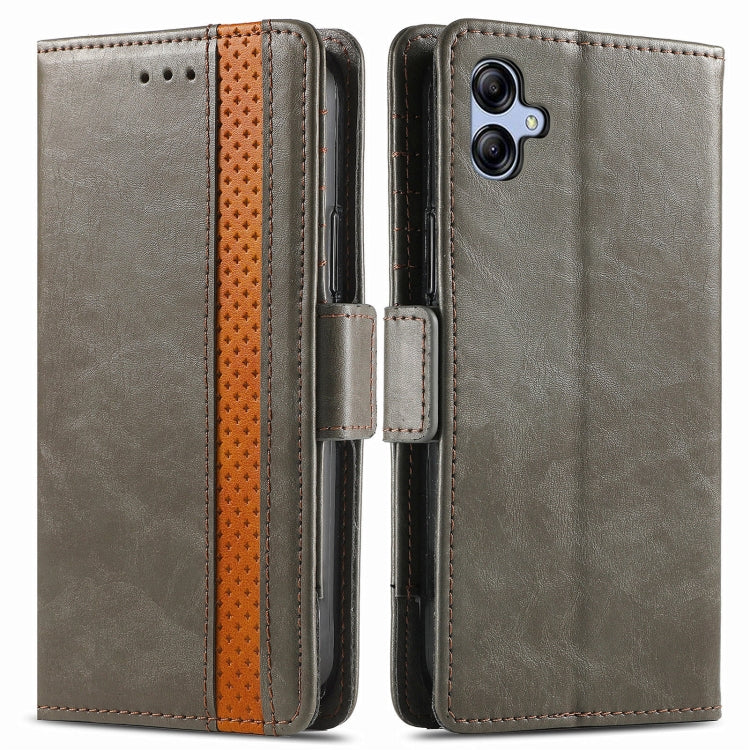 For Samsung Galaxy A04e CaseNeo Splicing Dual Magnetic Buckle Leather Phone Case(Gray) by buy2fix