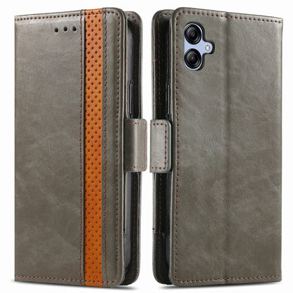 For Samsung Galaxy A04e CaseNeo Splicing Dual Magnetic Buckle Leather Phone Case(Gray) by buy2fix