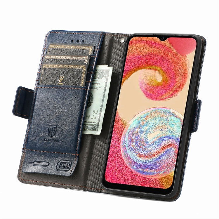 For Samsung Galaxy A04e CaseNeo Splicing Dual Magnetic Buckle Leather Phone Case(Blue) by buy2fix