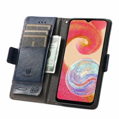 For Samsung Galaxy A04e CaseNeo Splicing Dual Magnetic Buckle Leather Phone Case(Blue) by buy2fix