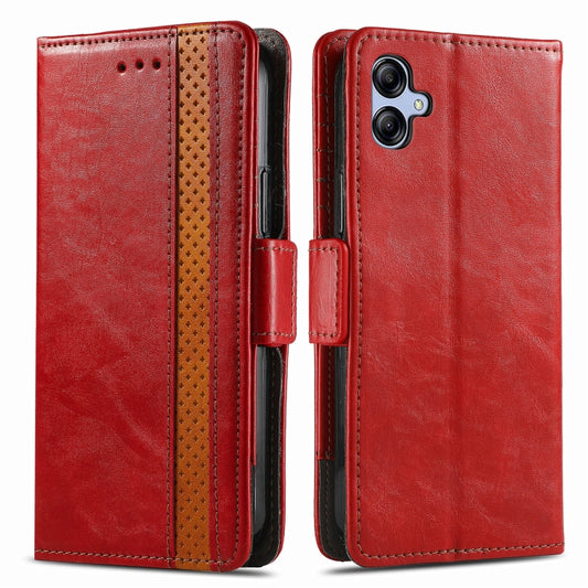 For Samsung Galaxy A04e CaseNeo Splicing Dual Magnetic Buckle Leather Phone Case(Red) by buy2fix