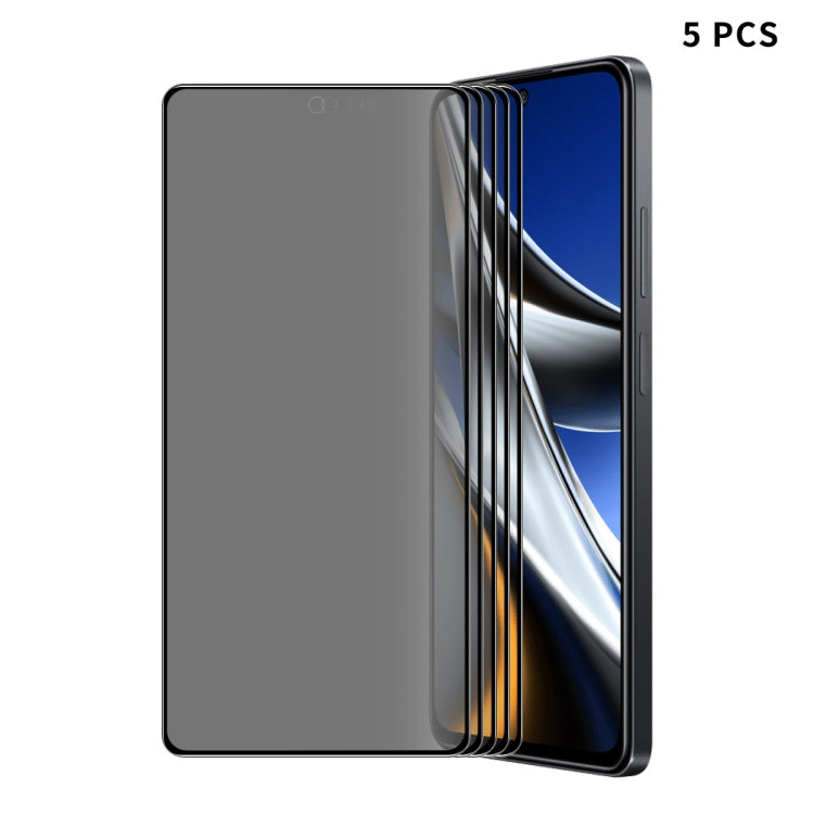 For Xiaomi Poco X5 5pcs ENKAY 28 Degree Anti-peeping Tempered Glass Full Screen Film -  by ENKAY | Online Shopping UK | buy2fix