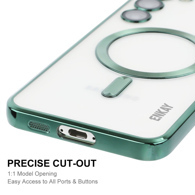 For Samsung Galaxy S23+ 5G ENKAY Electroplated MagSafe Shockproof TPU Phone Case with Lens Film(Green) - Galaxy S23+ 5G Cases by ENKAY | Online Shopping UK | buy2fix