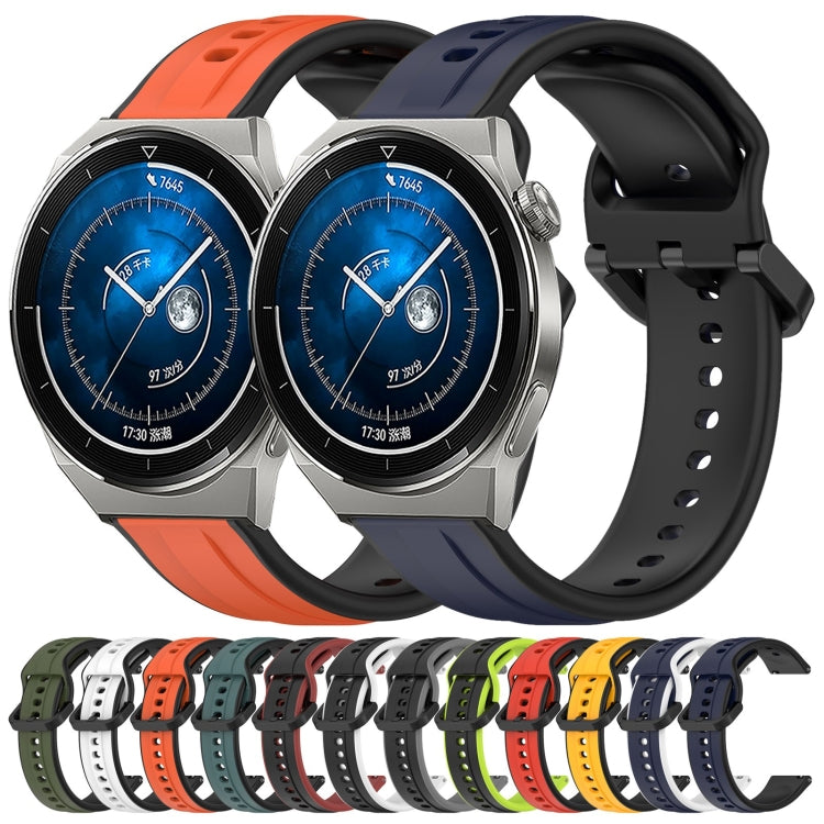 For Huawei Watch GT3 Pro 43mm 20mm Convex Loop Two-Color Silicone Watch Band(Black+Red) by buy2fix