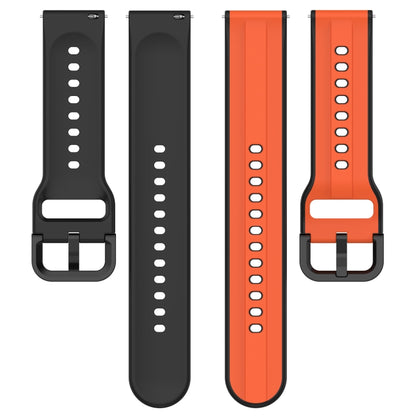 For Xiaomi Watch S1 Active 22mm Convex Loop Two-Color Silicone Watch Band(Olive Green + Black) by buy2fix